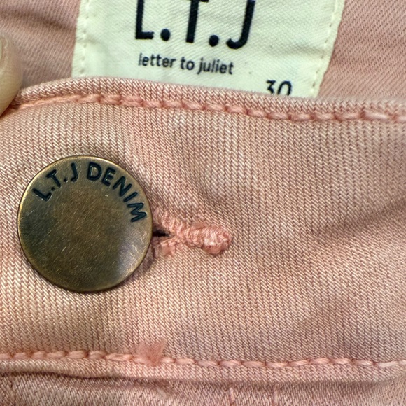 Letter to Juliette Wide Leg stretchy denim in Fondant Pink size 30 - Picture 7 of 11